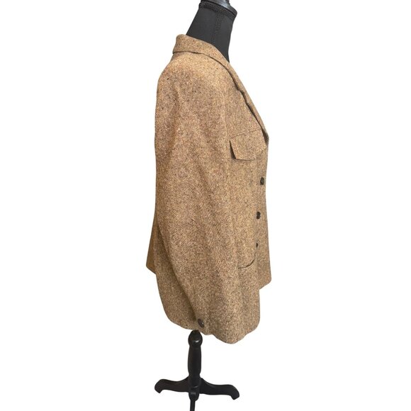 Jones New York Womens Tweed Blazer Plus 20W Brown Wool Old Money Preppy Jacket - Picture 4 of 11